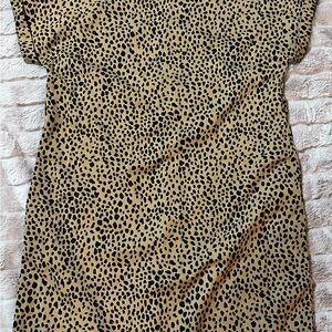 SHEIN Tan and Black Leopard Print gown dress